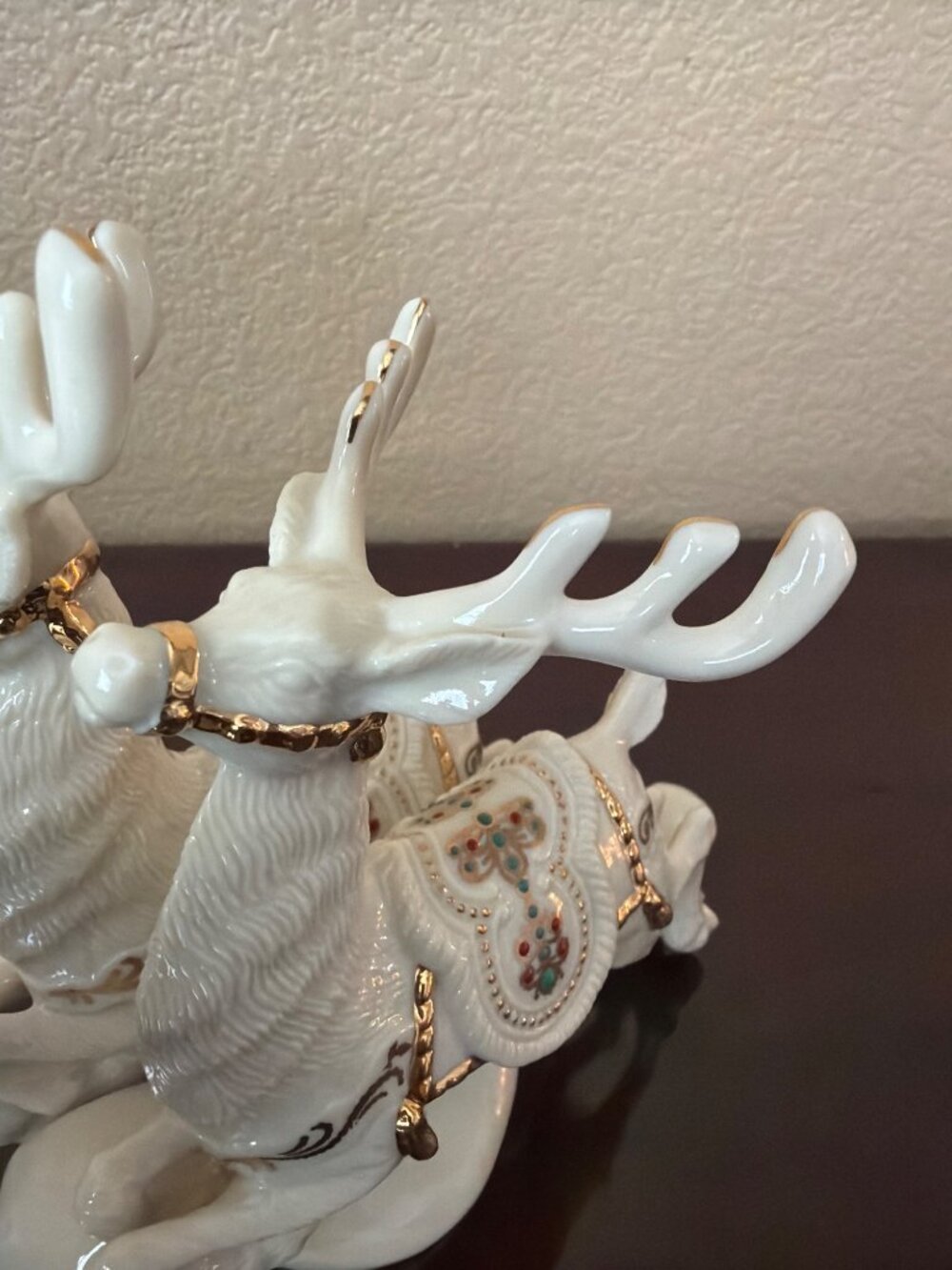 Lenox Dash Away All Reindeer Dasher & Dancer 24K Gold Porcelain MINT - No Box - Picture 10 of 14